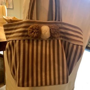 JADEtribe Valerie tote with pompoms.
